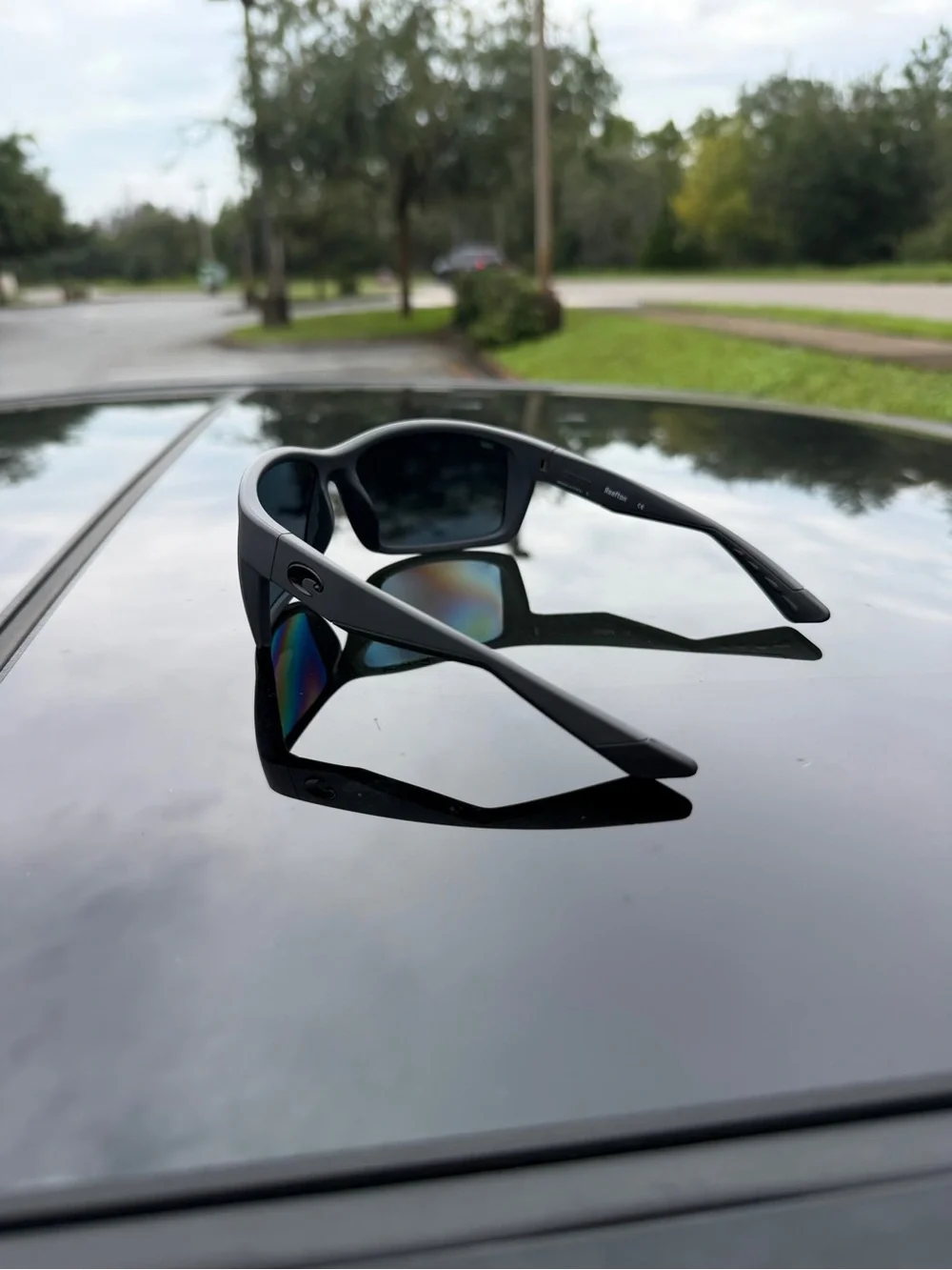 Costa Del Mar Reefton Matte Grey Sunglasses with Blue-Reflective Lenses